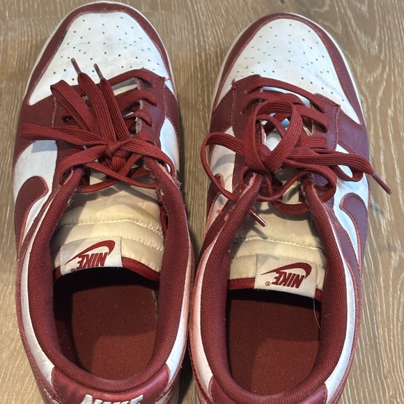 Nike Burgundy and White Low-Top Dunk Sneakers - Picture 3 of 5